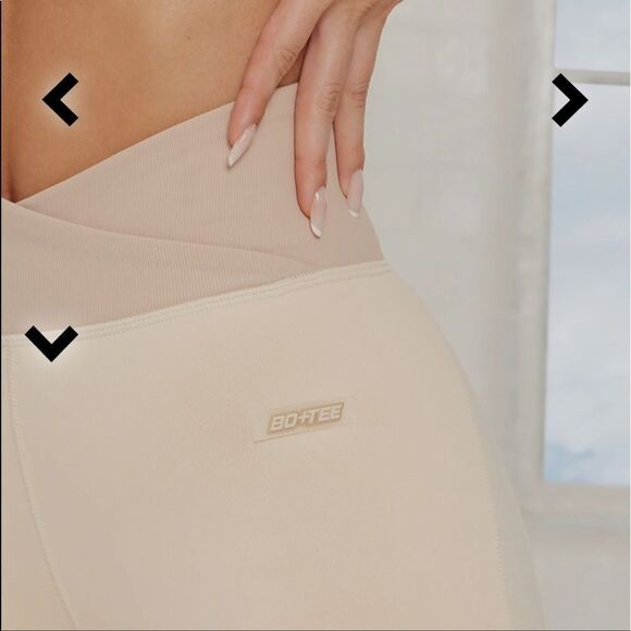 New Bo + Tee REVIVE WRAP V WAIST LEGGINGS IN BEIGE - Picture 4 of 10